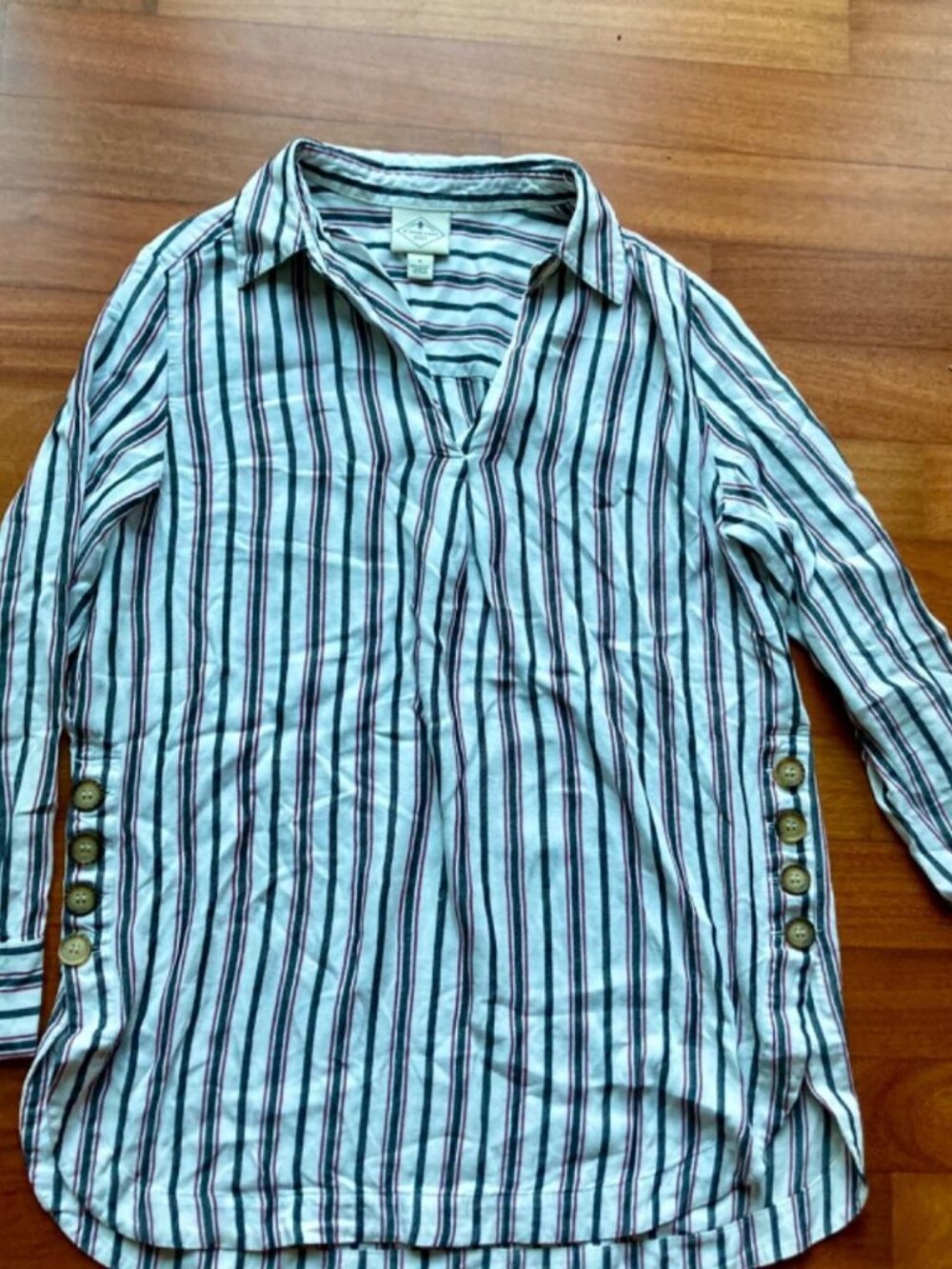 Sailor Tunic Shirt by St. John's Bay Small Fisherman Coastal Grandma Nautical